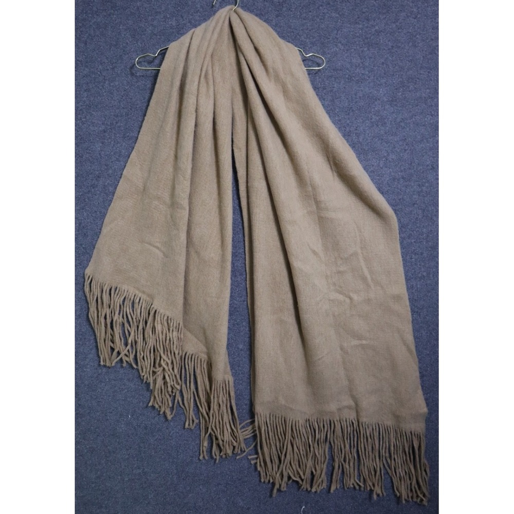 Free People Scarf Women One Size Beige Oversized Super Soft Fringe Bohemian EUC